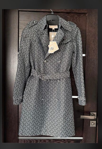Dark blue print, Michael Kors Trench coat, size xxs,